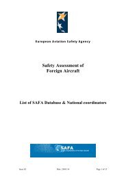 SAFA Contact Points - EASA