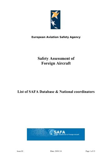SAFA Contact Points - EASA