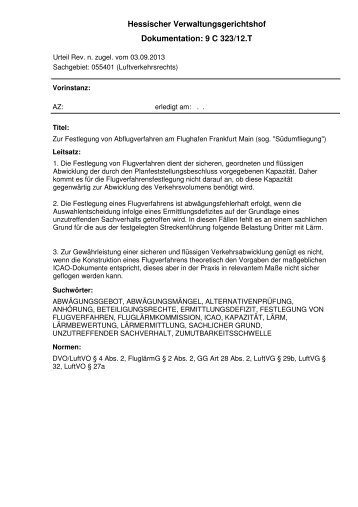 Schriftliche BegrÃ¼ndung - Deutscher FluglÃ¤rmdienst eV