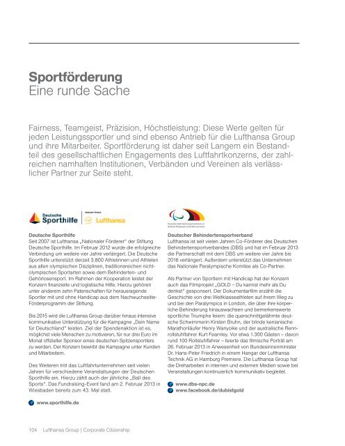 Ausgabe des Nachhaltigkeitsberichts Balance - Deutscher ...