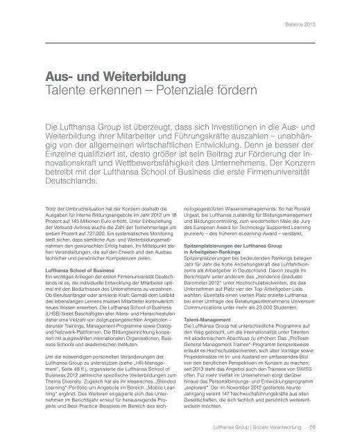 Ausgabe des Nachhaltigkeitsberichts Balance - Deutscher ...