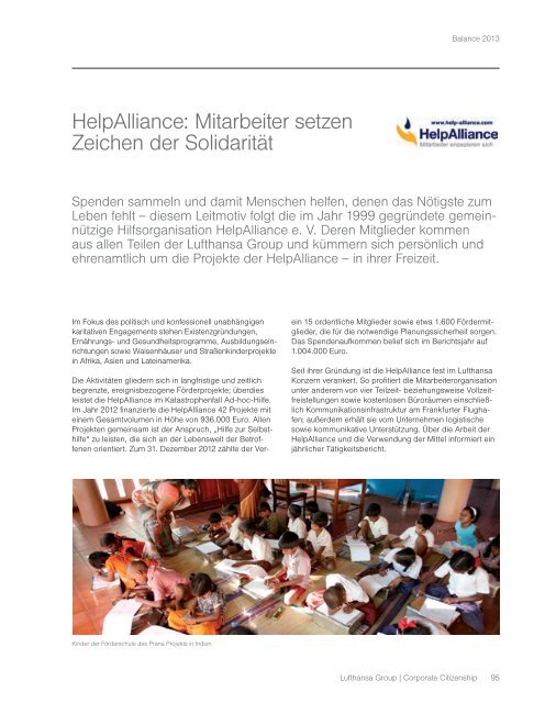 Ausgabe des Nachhaltigkeitsberichts Balance - Deutscher ...