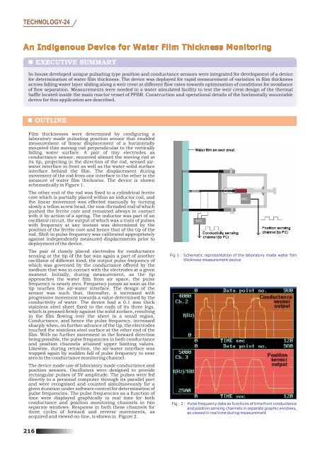 An Indigenous Device for Water Film Thickness Monitoring