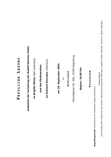 Download Programm Rudolf-Descher-Feder-Verleihung (PDF)