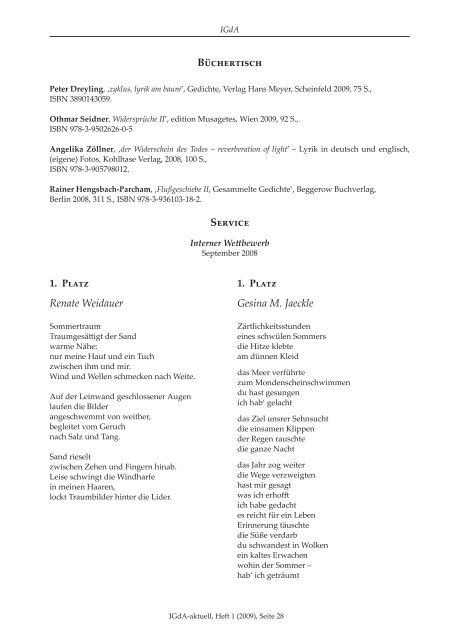 Heft 4 / 2008 - Interessengemeinschaft deutschsprachiger Autoren eV