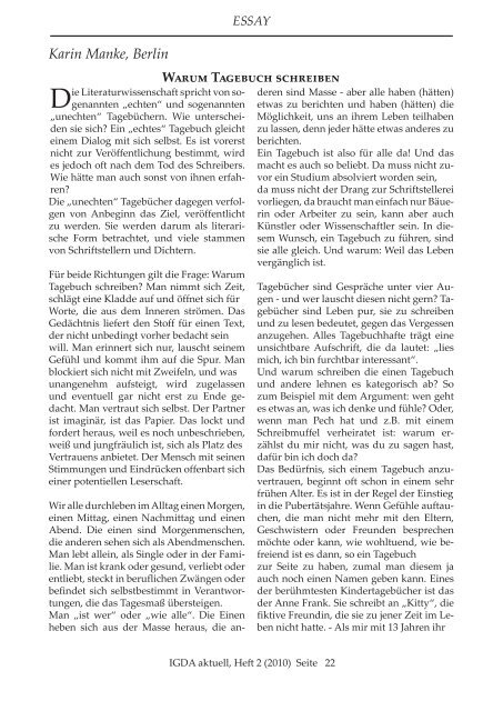 Heft 2 (2010) - Interessengemeinschaft deutschsprachiger Autoren eV