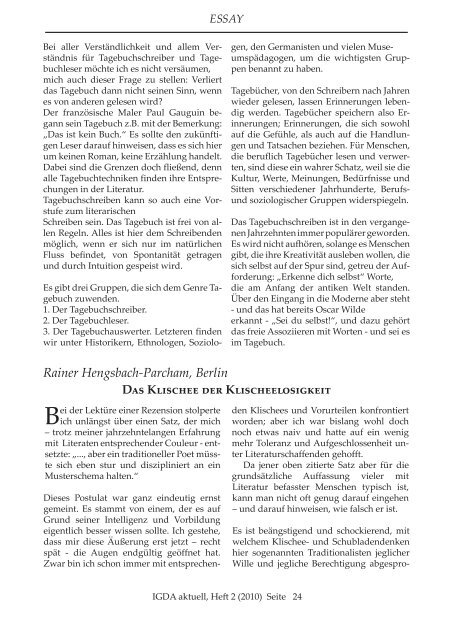 Heft 2 (2010) - Interessengemeinschaft deutschsprachiger Autoren eV