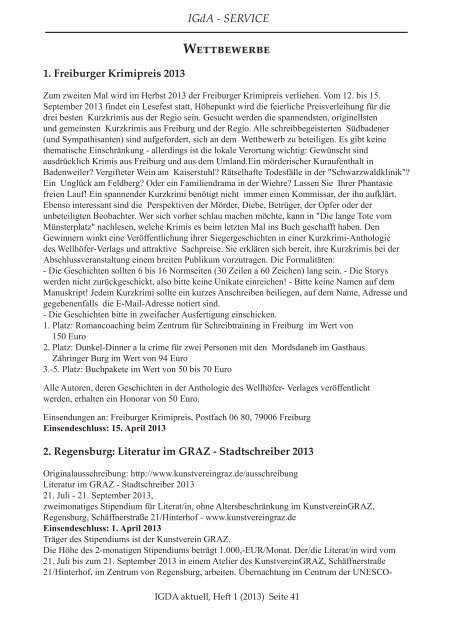 Heft 1 (2013) - Interessengemeinschaft deutschsprachiger Autoren eV