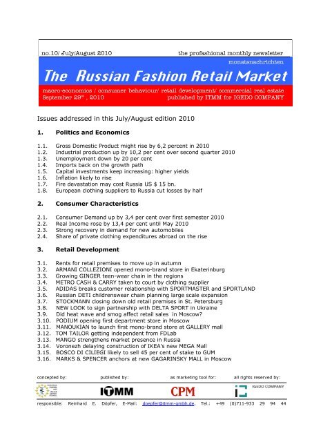 The Russian Fashion Retail Market - Igedo Company