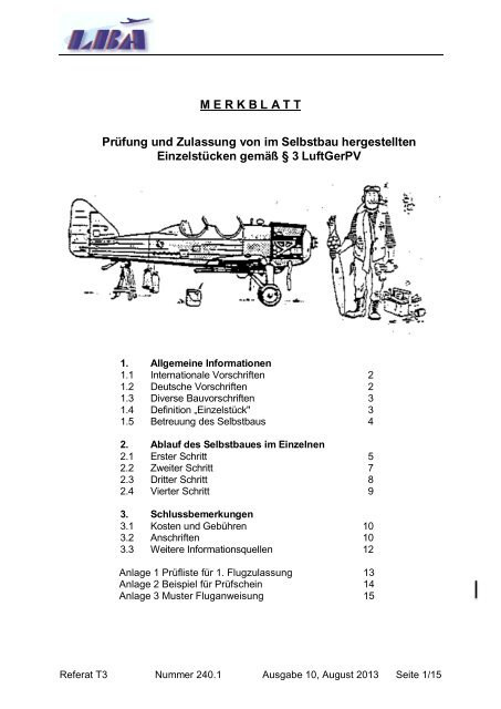 Merkblatt des LBA - OUV