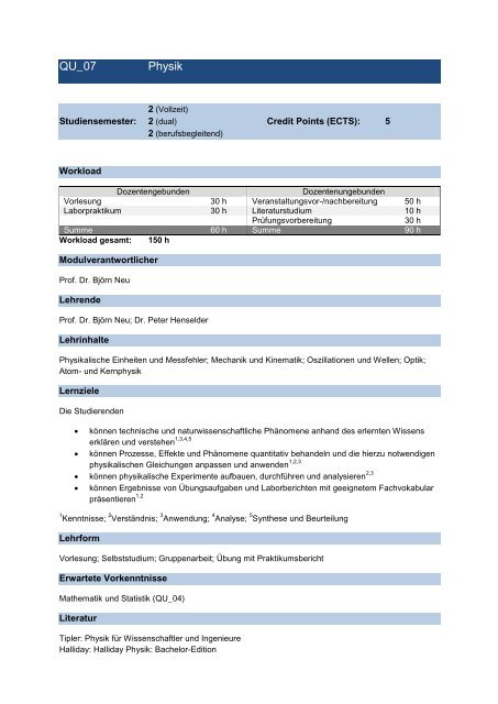 Modulhandbuch - Hochschule Rhein-Waal