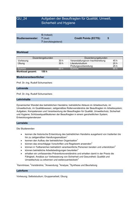 Modulhandbuch - Hochschule Rhein-Waal