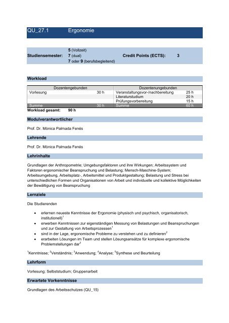 Modulhandbuch - Hochschule Rhein-Waal