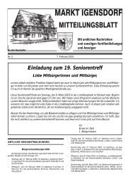 Einladung zum 19. Seniorentreff - Markt Igensdorf