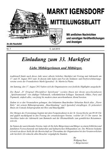 Ausgabe 07/2013 - Markt Igensdorf