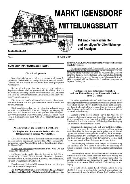 Ausgabe 04/2011 - Markt Igensdorf