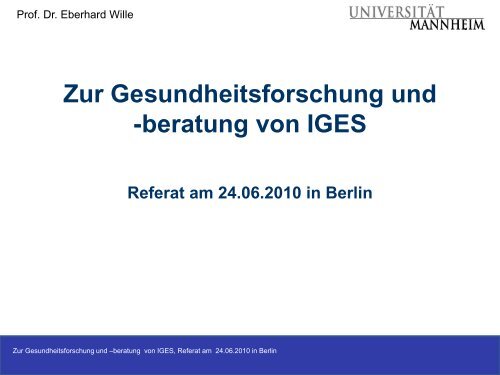Prof. Dr. Eberhardt Wille