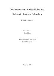 Dokumentation zur Geschichte und Kultur der ... - Universität Augsburg