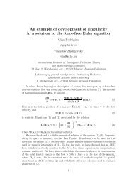 An example of development of singularity in a solution to the force ...