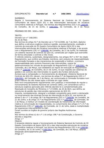Decreto-Lei n - Instituto de GestÃ£o do Fundo Social Europeu