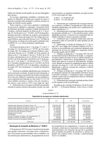 ResoluÃ§Ã£o do Conselho de Ministros n.Âº 15/2013 - Instituto de ...