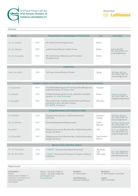 Ghorfa Newsletter 08/2013