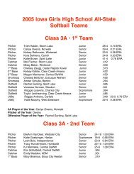 Class 3A All-State Softball Teams - Iowa Girls High School Athletic ...