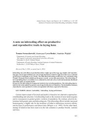 A note on inbreeding effect on productive and reproductive traits in ...