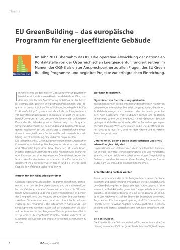 EU GreenBuilding - IBO - Österreichisches Institut für Baubiologie ...