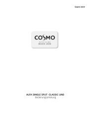 ALFA SINGLE SPLIT -CLASSIC LINE- Bedienungsanleitung - Cosmo