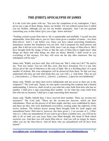 THE (FIRST) APOCALYPSE OF JAMES