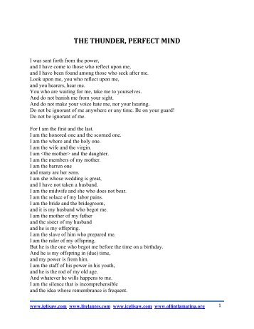 THE THUNDER, PERFECT MIND