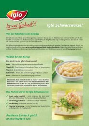 Produktinfoblatt downloaden - bei Iglo Gastronomie!