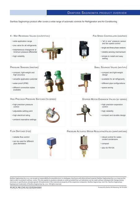 Danfoss Saginomiya Cartridge Controls Danfoss ... - Iglotech