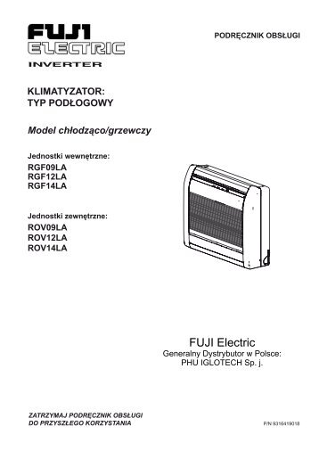 Instrukcja obsÅugi RGF-09,12,14LA - Iglotech