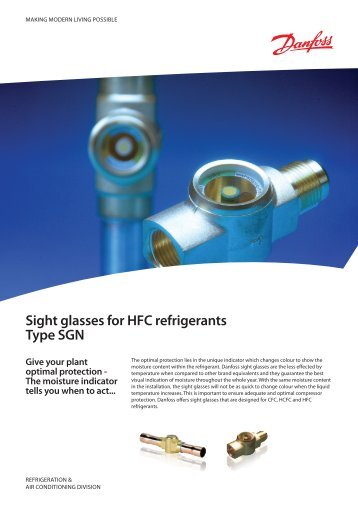 Sight glasses for HFC refrigerants Type SGN