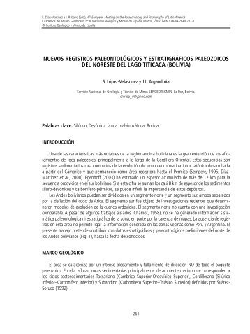 nuevos registros paleontolÃ³gicos y estratigrÃ¡ficos paleozoicos del ...