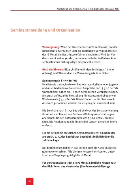 Bildungsprogramm 2013 - IG Metall Bezirk Berlin-Brandenburg ...