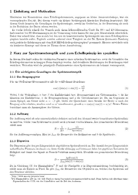 Dokumentation des Echellespektrographen ... - Spektroskopie