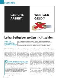 Bezirkseite der Metallzeitung mit Schwerpunkt auf ... - IG-Metall