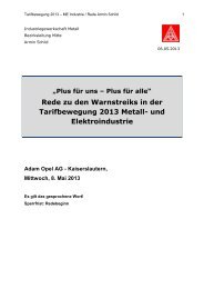 Rede von Armin Schild, Warnstreik Opel Kaiserslautern - IG-Metall