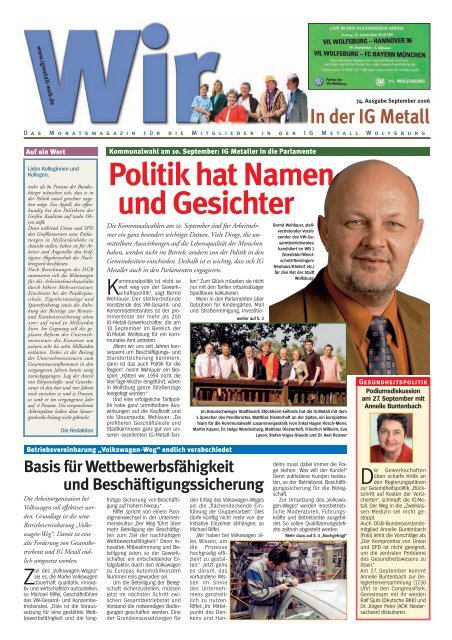 und Gesichter Politik hat Namen - IG Metall Wolfsburg