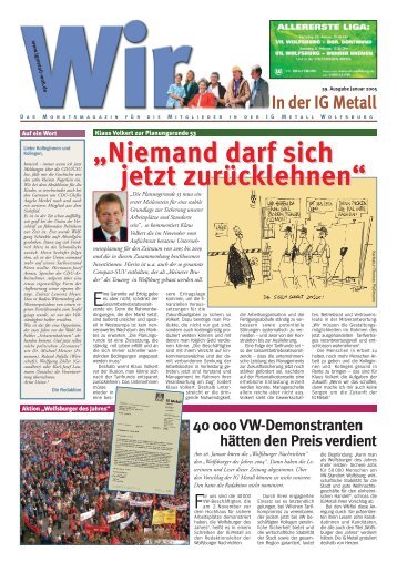 WIR 01/2005, 59. Ausgabe, Januar 2005 - IG Metall Wolfsburg