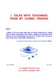 I. TALKS WITH TEACHINGS FROM MY COSMIC FRIENDS Motto