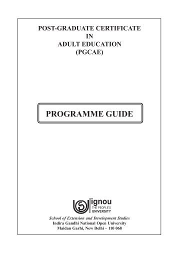 PROGRAMME GUIDE - IGNOU