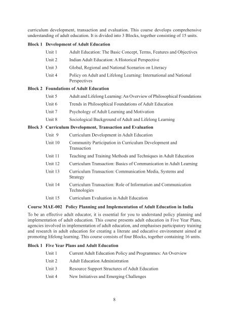 PROGRAMME GUIDE - IGNOU