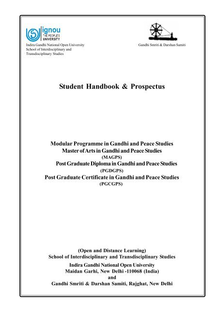 Handbook and Prospectus - IGNOU