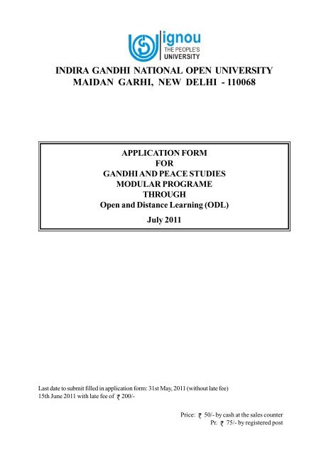 Handbook and Prospectus - IGNOU