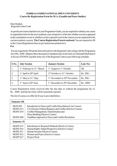 Handbook and Prospectus - IGNOU