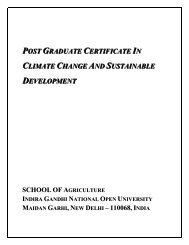 Post Graduate Certificate in Climate Change and ... - IGNOU Online